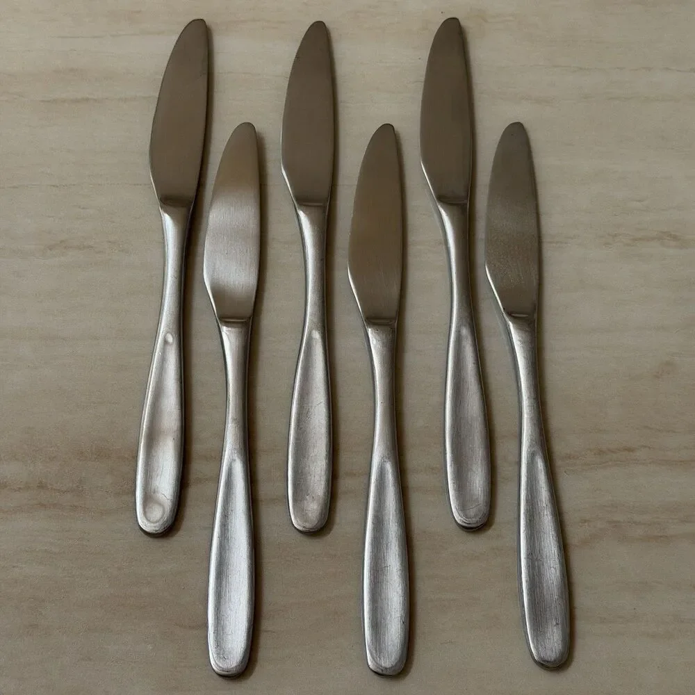 6pc Cambridge Serrated Dinner Knives 9 1/4 in 18/8 CBS121 Stainless Glossy
